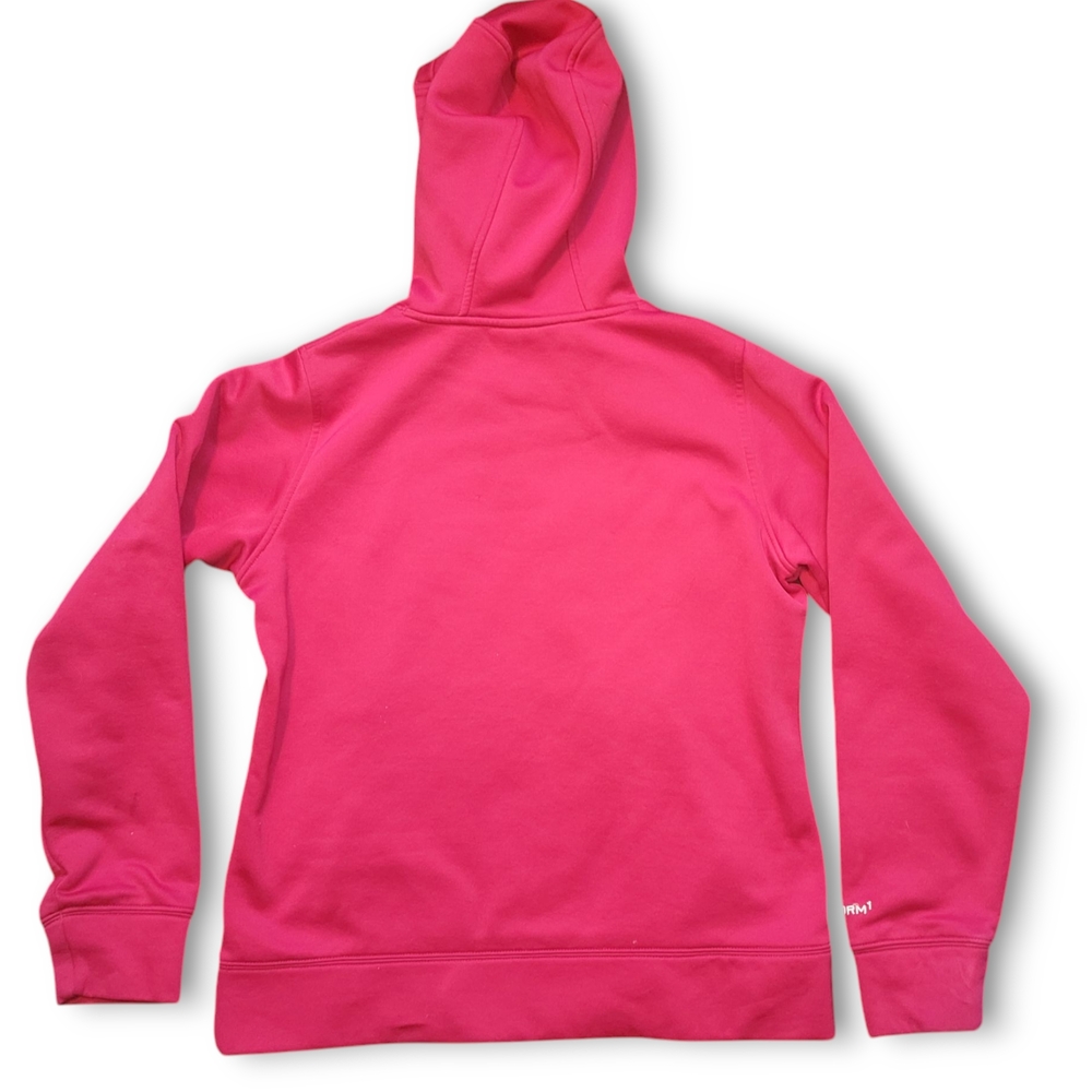 UNDER ARMOUR - Womans Pink Hoodie With Green Camouflage Detailing Size Medium - Picture 3 of 8